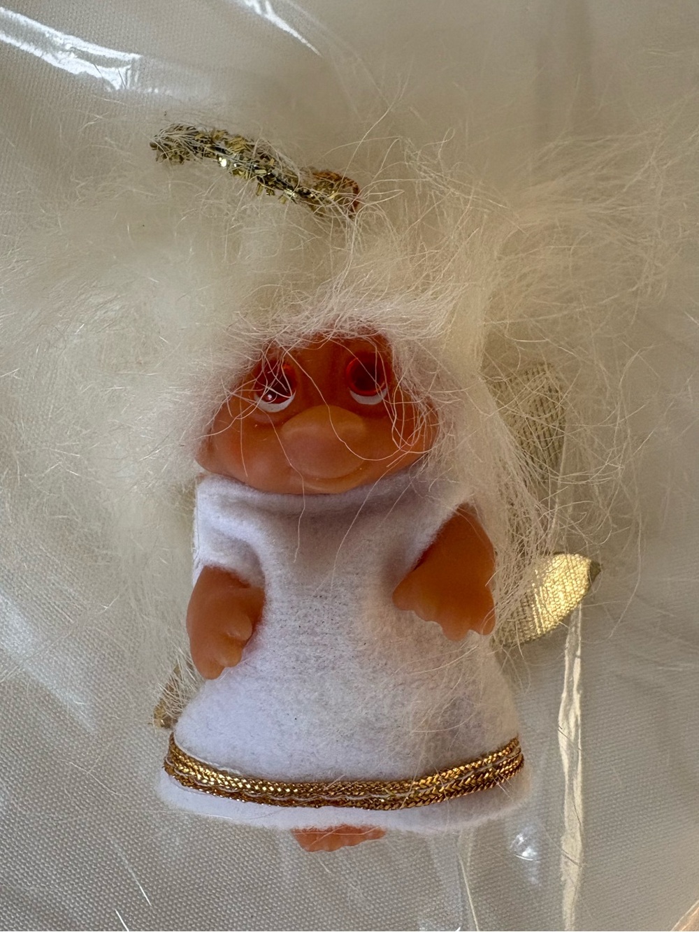 White Angel Dam Troll Doll RARE Christmas Angel